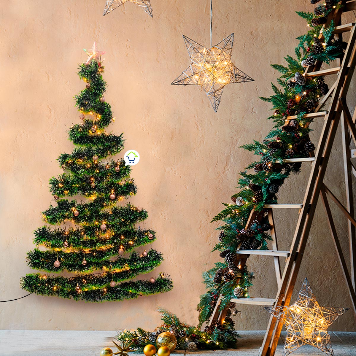 DecoFácil 🎅COMBO ÁRBOL NAVIDEÑO DE PARED🎄¡TE OBSEQUIAMOS LA DECORACIÓN COMPLETA!🎁 - [PROMOCIÓN DISPONIBLE SOLO HOY]
