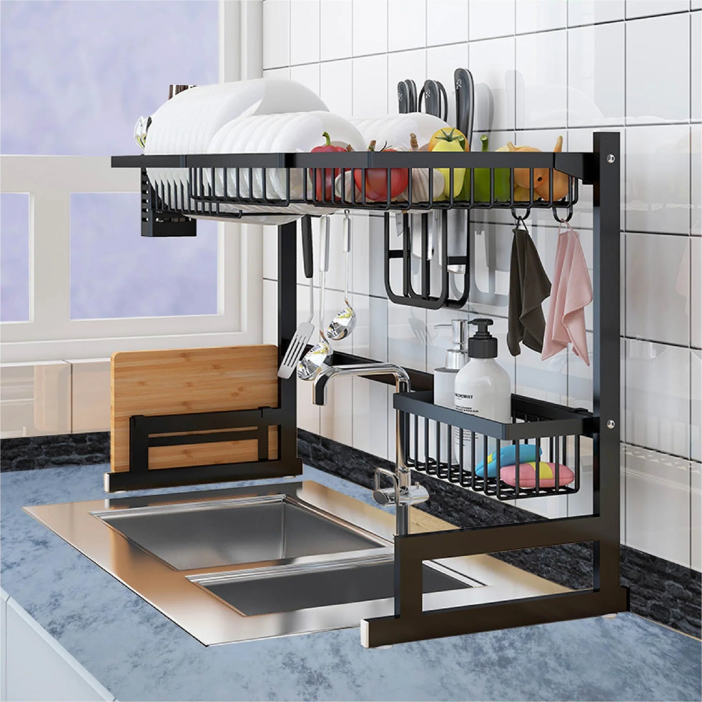 OrdenaPro Escurridor y Organizador de Platos 85 CM en Acero Inoxidable - [PROMOCIÓN DISPONIBLE SOLO HOY]