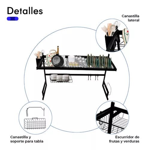 OrdenaPro Escurridor y Organizador de Platos 85 CM en Acero Inoxidable - [PROMOCIÓN DISPONIBLE SOLO HOY]