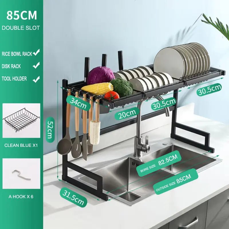 OrdenaPro Escurridor y Organizador de Platos 85 CM en Acero Inoxidable - [PROMOCIÓN DISPONIBLE SOLO HOY]