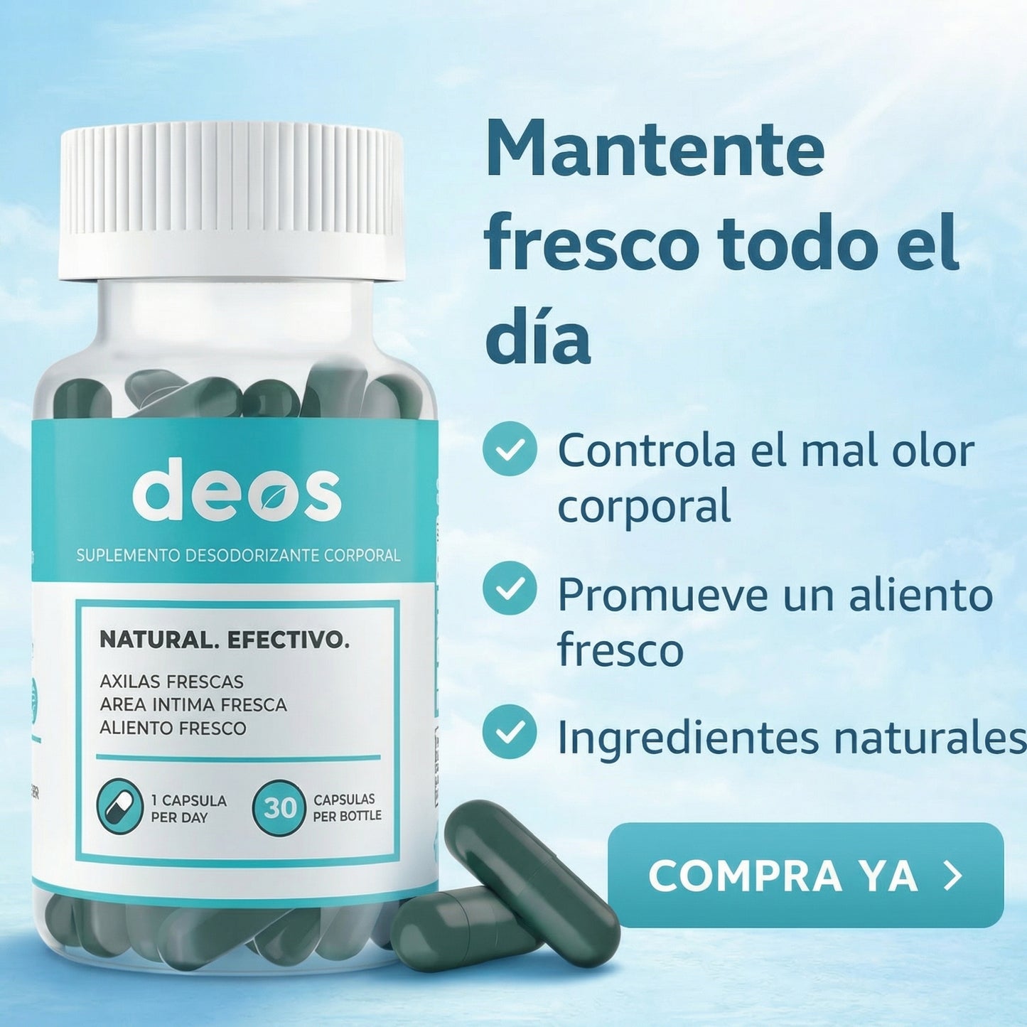 Deos Suplemento Elimina Mal Olor 30 caps