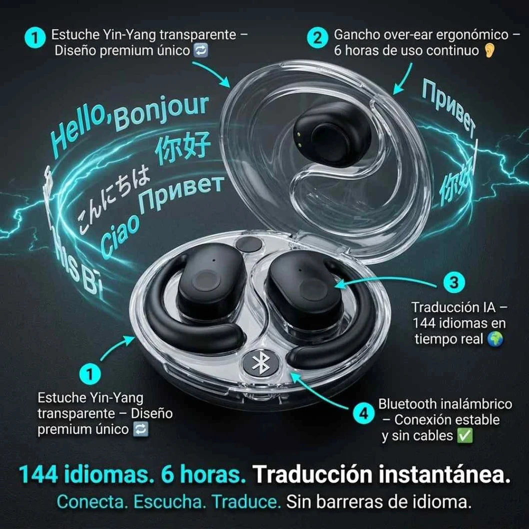 Audífonos Traductores Inteligentes +140 Idiomas – Traducción en Tiempo Real