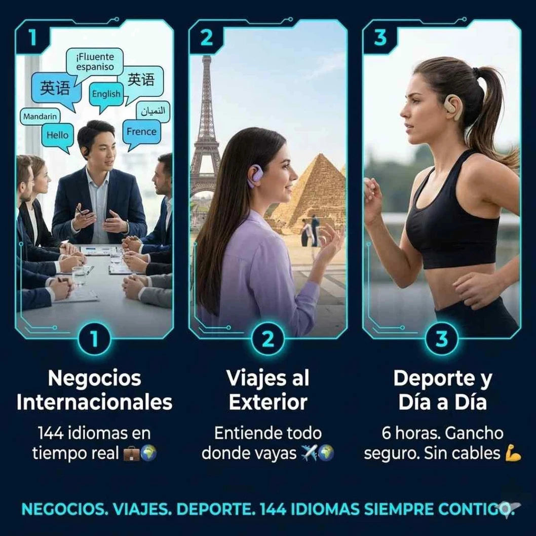 Audífonos Traductores Inteligentes +140 Idiomas – Traducción en Tiempo Real