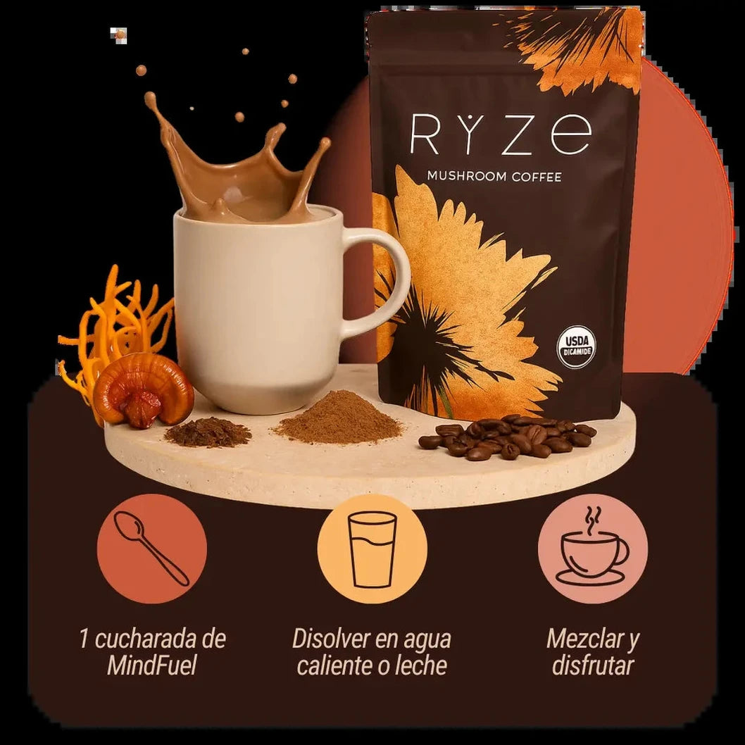 Café potenciado con hongos adaptógenos