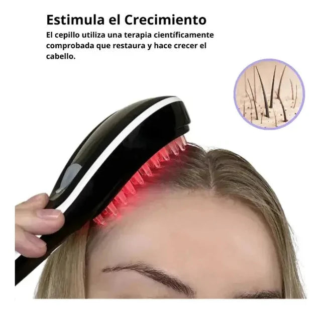 Cepillo masajeador con vapor y fototerapia LED