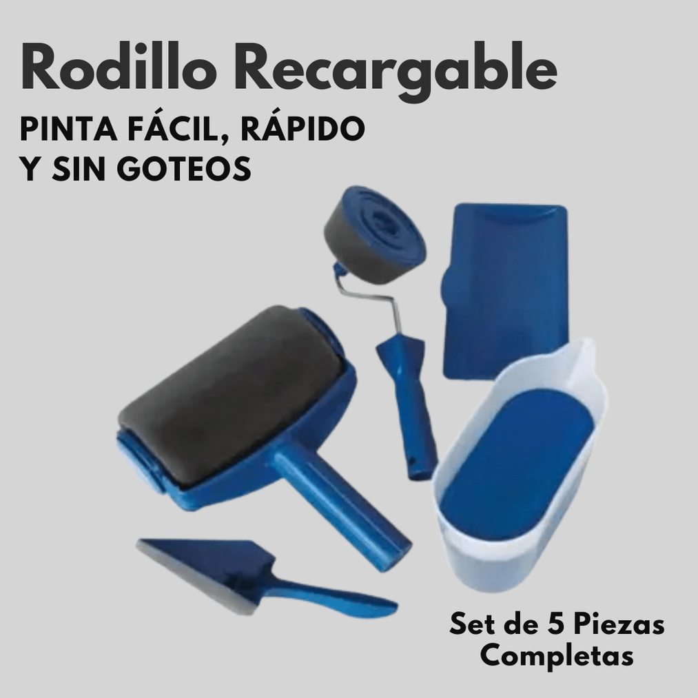 Rodillo Recargable 5 Piezas - Acabados Perfectos - 1