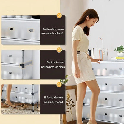 Zapatera 6 Niveles 2 en 1 - Organiza 21 Pares - Orden Visible en Minutos - 2