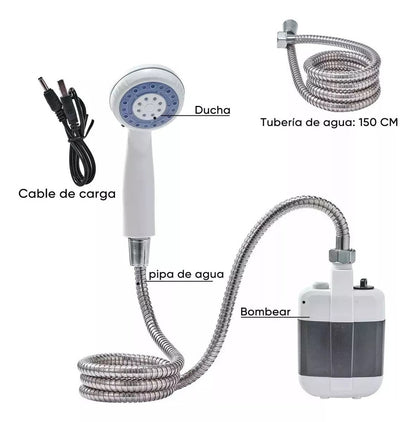 Ducha Portátil Recargable USB - Autonomía y Presión Constante - 3