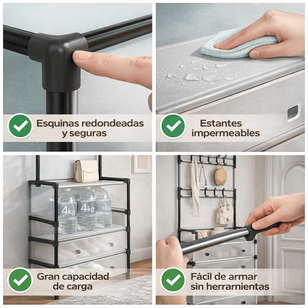 Zapatero 5 Niveles con Perchero – Antipolvo + Envío Gratis - 3