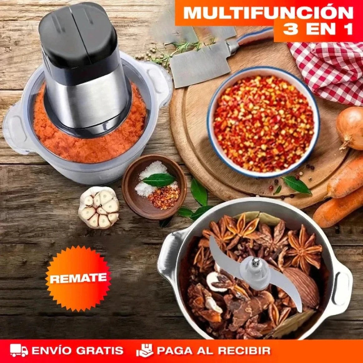 MOLINO PICADOR ELÉCTRICO ACERO INOXIDABLE 🔥2 LITROS🔥 (TAMAÑO GRANDE) - 4
